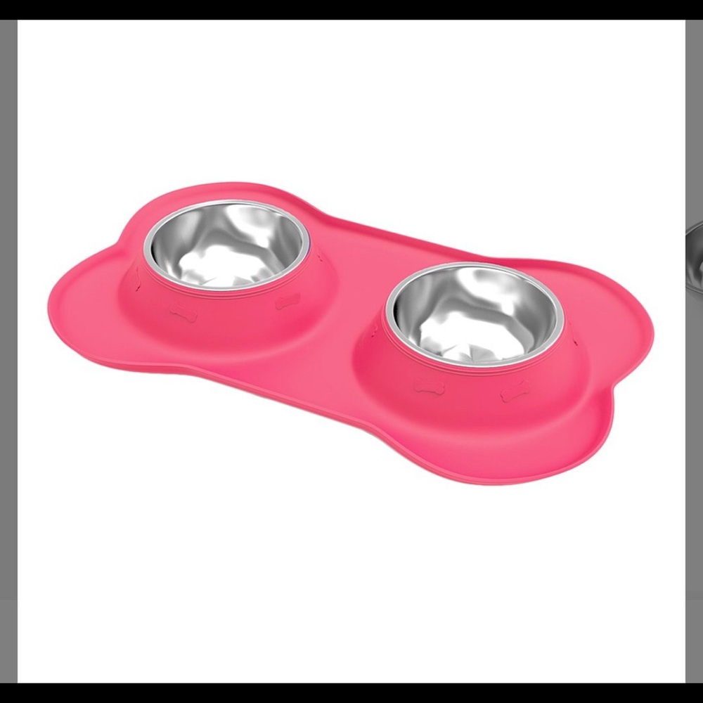 Pink pet bowls